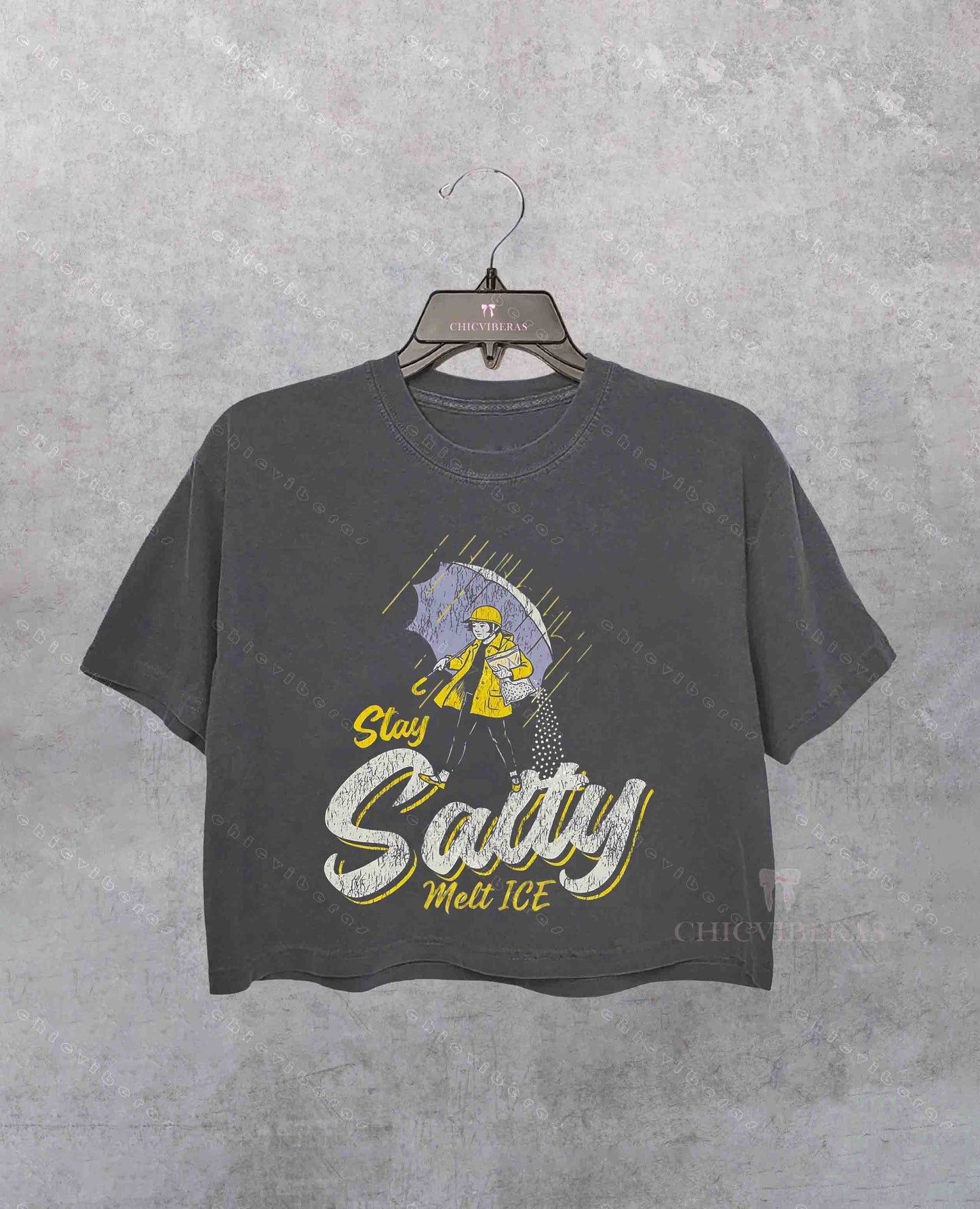 Subtle Anti Ice Stay Salty Protest Crop Shirt