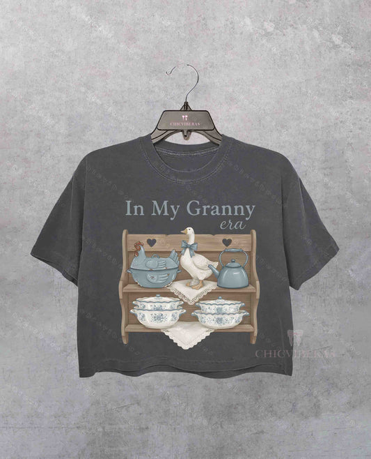 In My Granny Era Crop Shirt