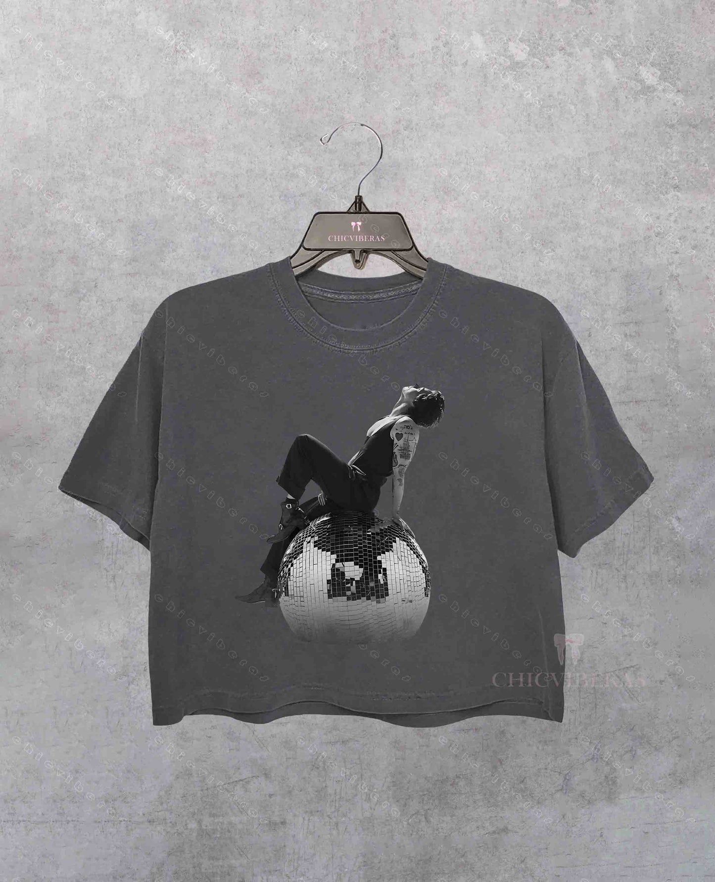 Harry Kiss All The Time Disco Ball Crop Shirt