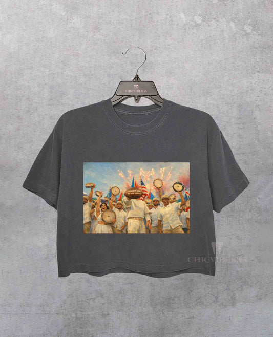 Together We Are America Bunny Bowl Crop Shirt