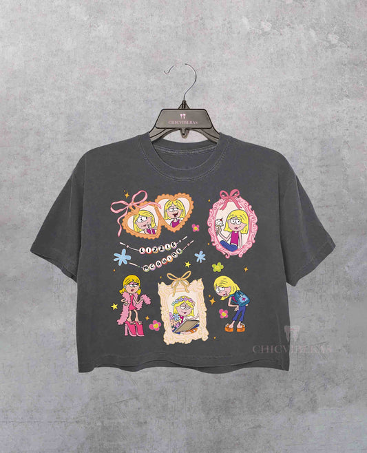 Coquette Bows Watercolor Lizzie McGuire Crop Shirt
