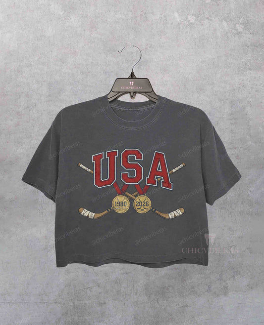 USA Hockey Gold Medal Crop Shirt
