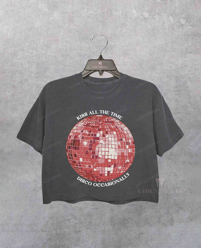 Harry Kiss All The Time Disco Ball Crop Shirt