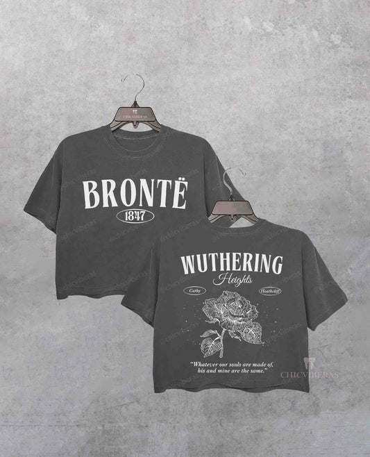 Wuthering Heights Emily Bronte Gothic Romance Crop Shirt