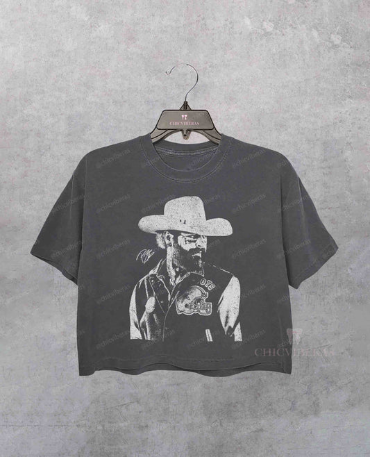 Post Malone Cowboy Vintage Crop Shirt