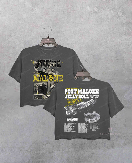 Post Malone Jelly Roll Big Ass Stadium Tour Crop Shirt