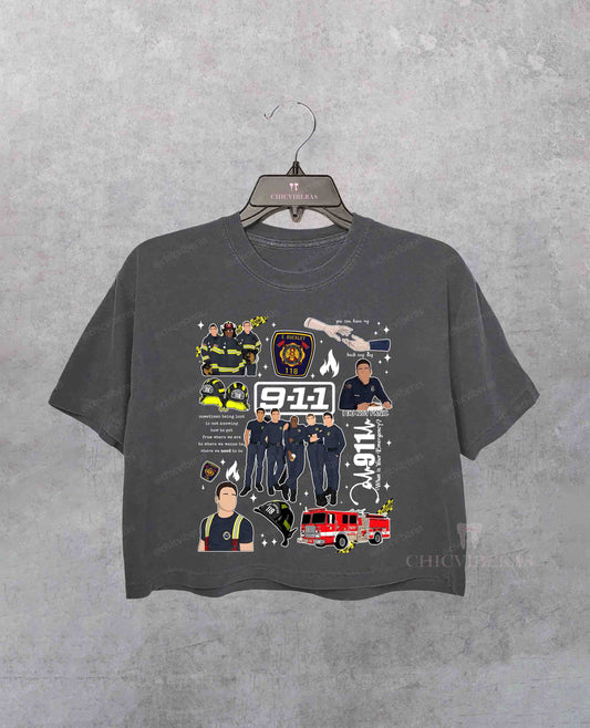 911 TV Serie Inspired Crop Shirt