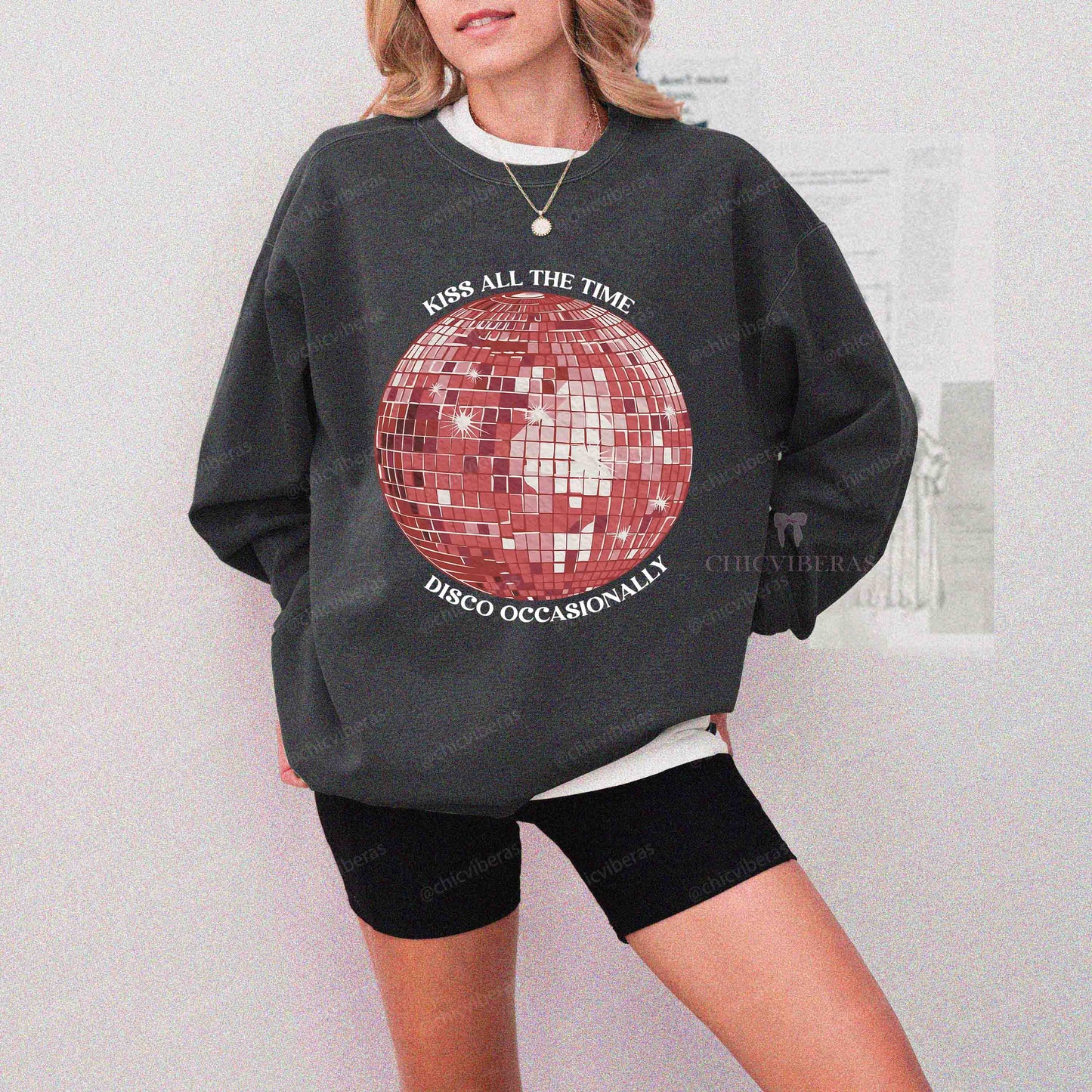 Harry Kiss All The Time Disco Ball Crewneck