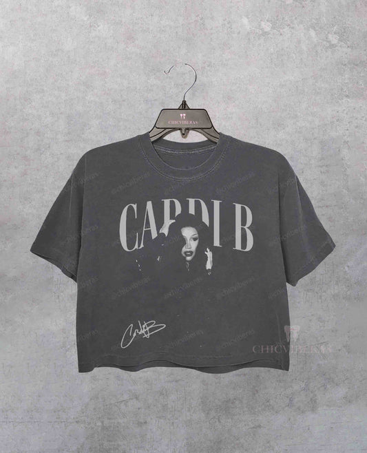 90s Hip Hop Cardi B Drama Tour Crop Shirt