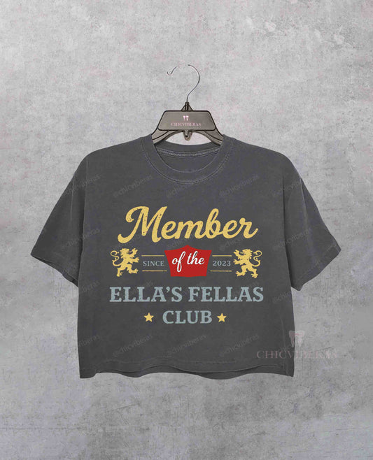 Ella's Fellas Club Country Concert Crop Shirt
