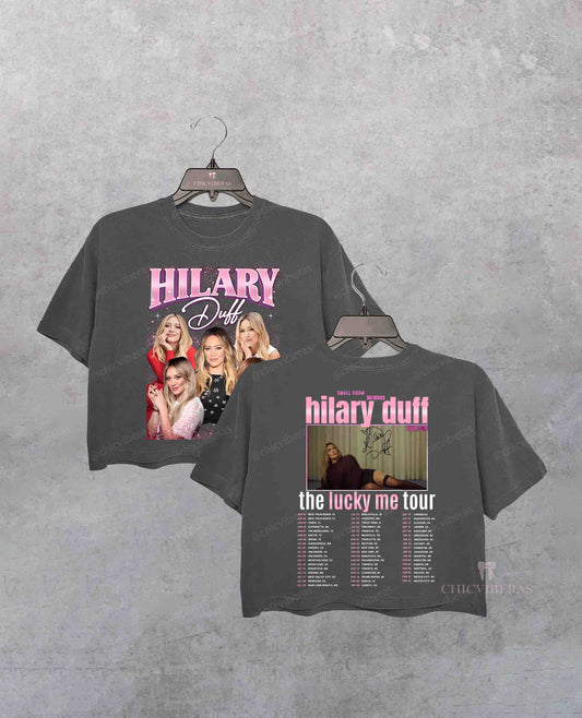 Limited Hilary Duff Shirt Lucky Me Tour Crop Shirt