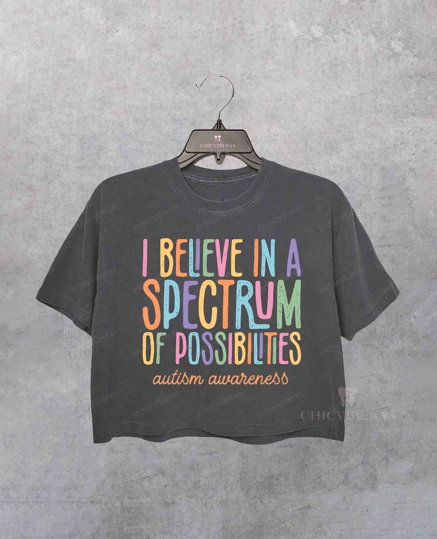 Autism Awareness Spectrum of Possibilities Crop Shirt