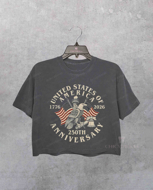 Usa 250th anniversary Independence Day Crop Shirt