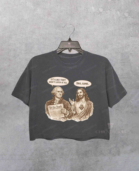 Washington And Jesus 250th Anniversary Crop Shirt