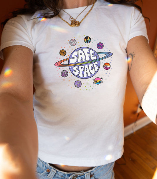 Safe Space LGBTQ Friendly Y2K Baby Tee