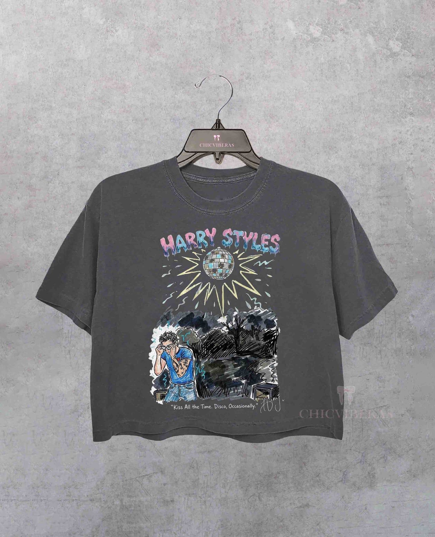 Harry Kiss All The Time Disco Occasionally Crop Shirt