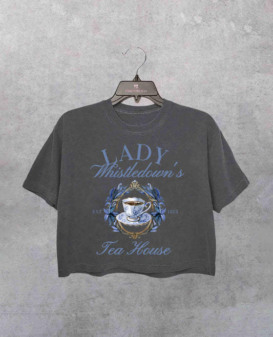 Lady Whistledown's Tea House Crop Shirt