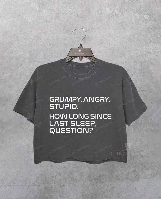 Grumpy Rocky Quote Crop Shirt