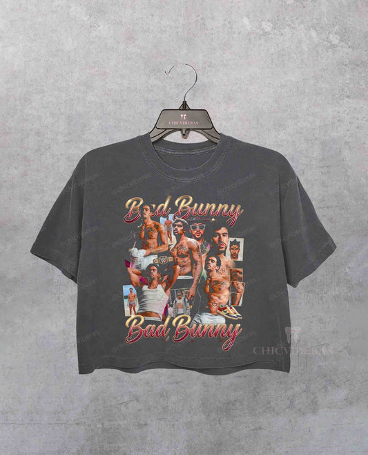 Conejo Malo B a d buny Concert Crop Shirt