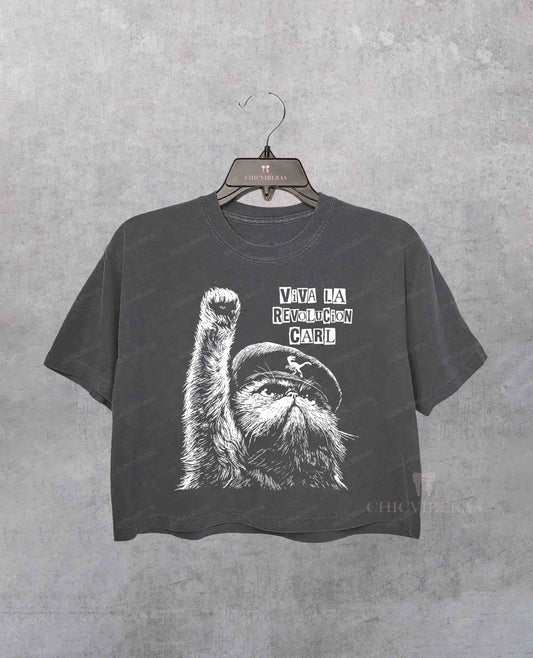 Viva La Revolucion Carl Dungeon Crawler Carl Crop Shirt