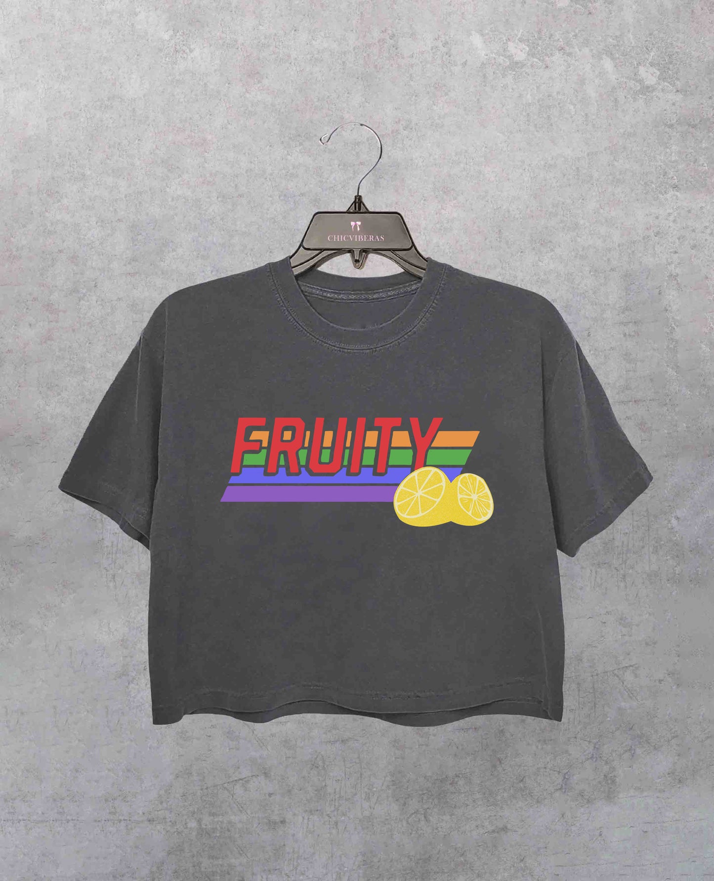 Fruity Lesbian Gay LBGTQ Pride Crop Shirt