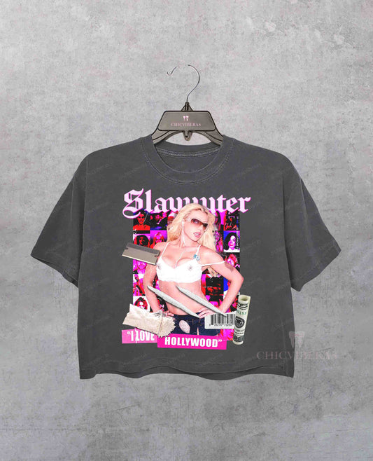 SLAYYYTER 'I Love Hollywood' Crop Shirt