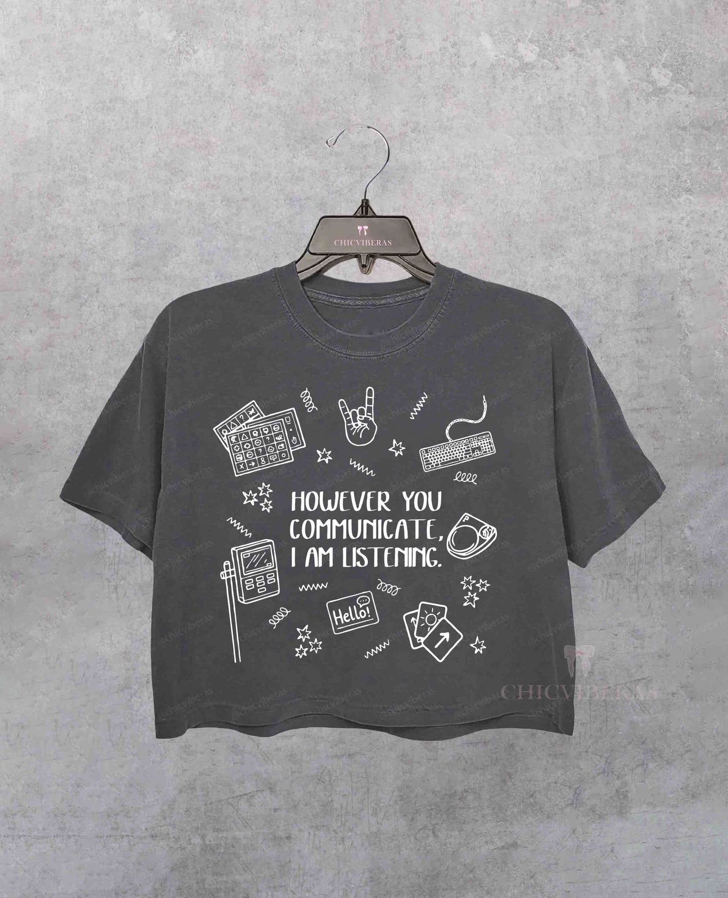 Everyone Communication Speechie AAC Bcba Aba Crop Shirt