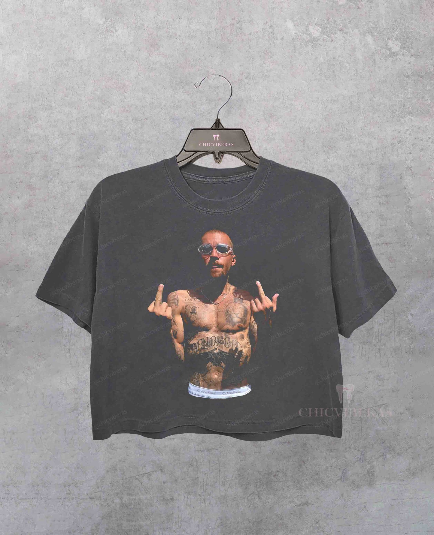 Bieber Middle Finger Crop Shirt