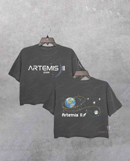 Artemis II 2026 Future Moon Mission Crop Shirt