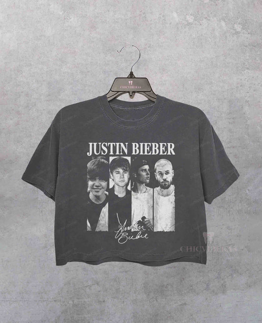 Justin Bieber Musical Journey Eras Crop Shirt
