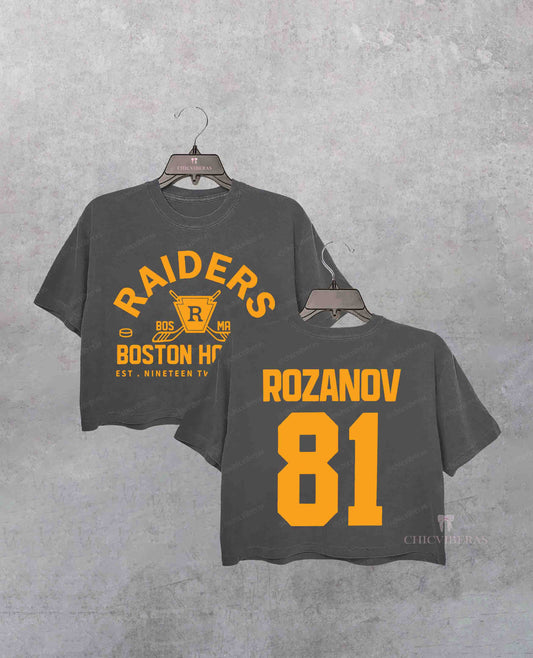 Ilya Rozanov 81-Boston Raiders Heated Rivalry Boxy Crop Shirt