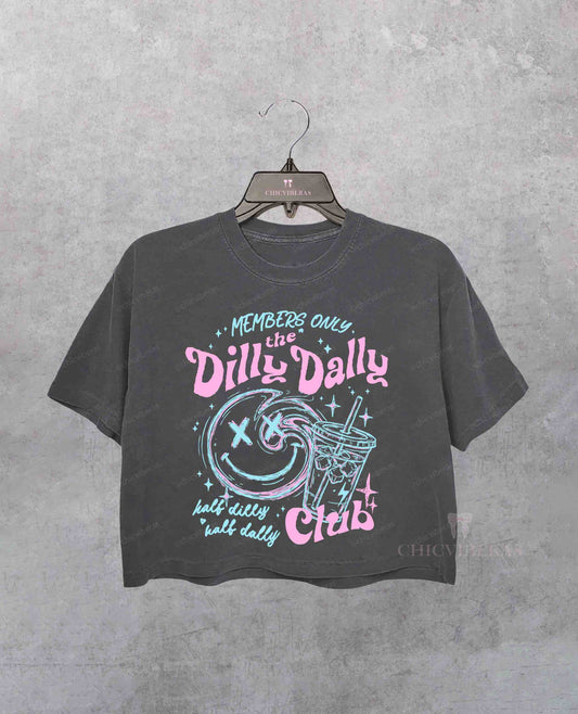 Dilly Dally Club Funny Crop Shirt