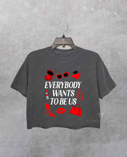 The Devil Wears Everybody Wants to Be Us Crop Shirt