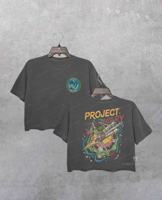 Project Hail Mary Book Two Sided Crop Shirt