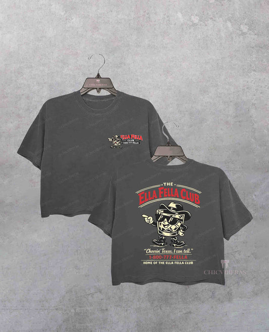 Ella Fella Club Country Rock Music Fan Crop Shirt