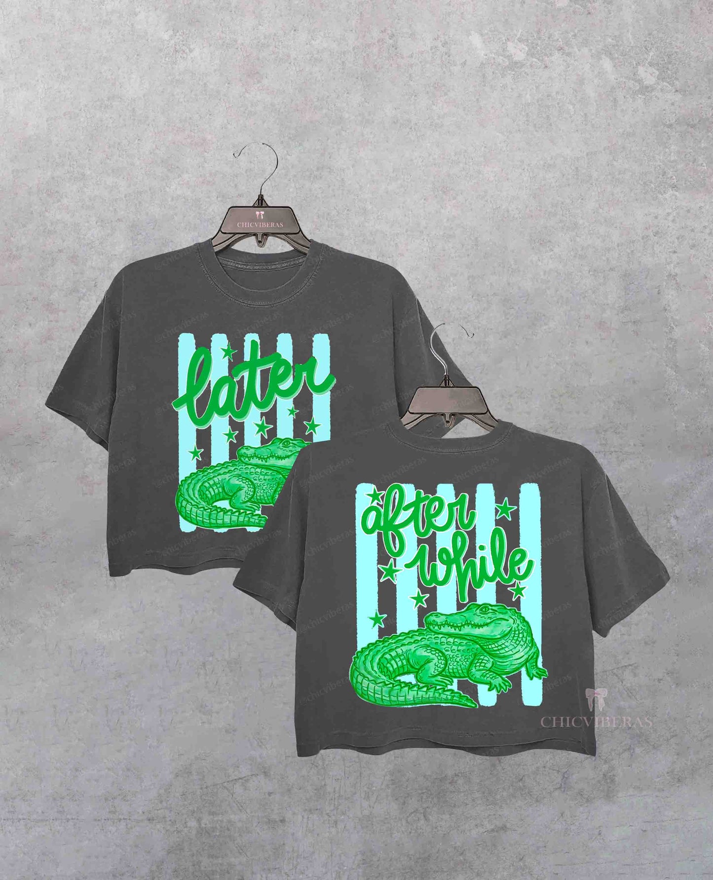 Later Gator Preppy Girly Gator Respect The Locals Crop Shirt