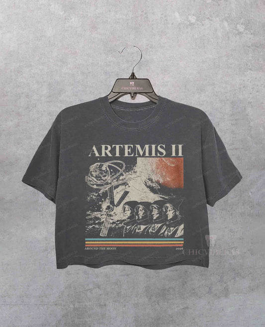 Artemis 2 Around The Moon Crop Shirt