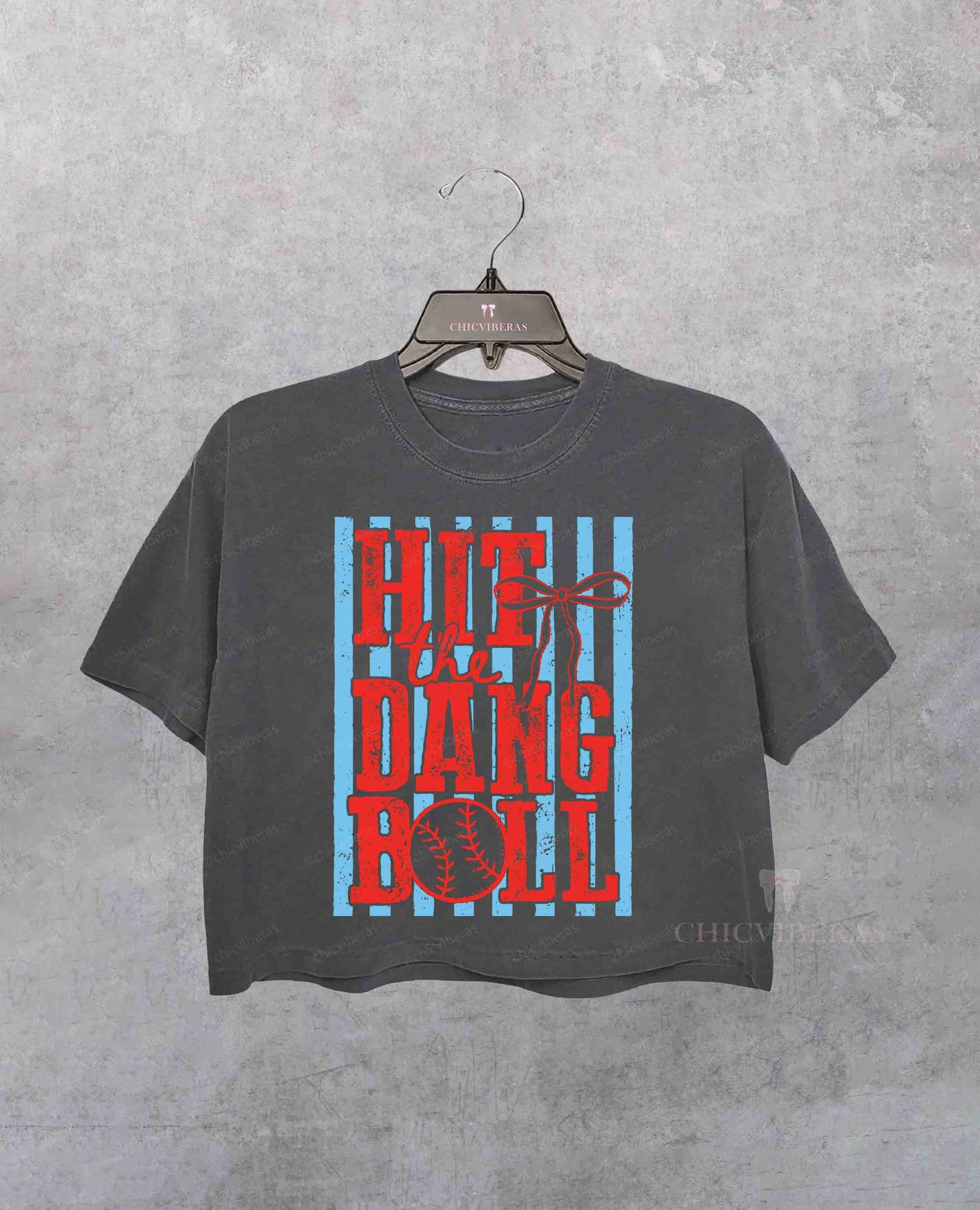 Hit the Dang Ball Trendy Baseball Crop Shirt