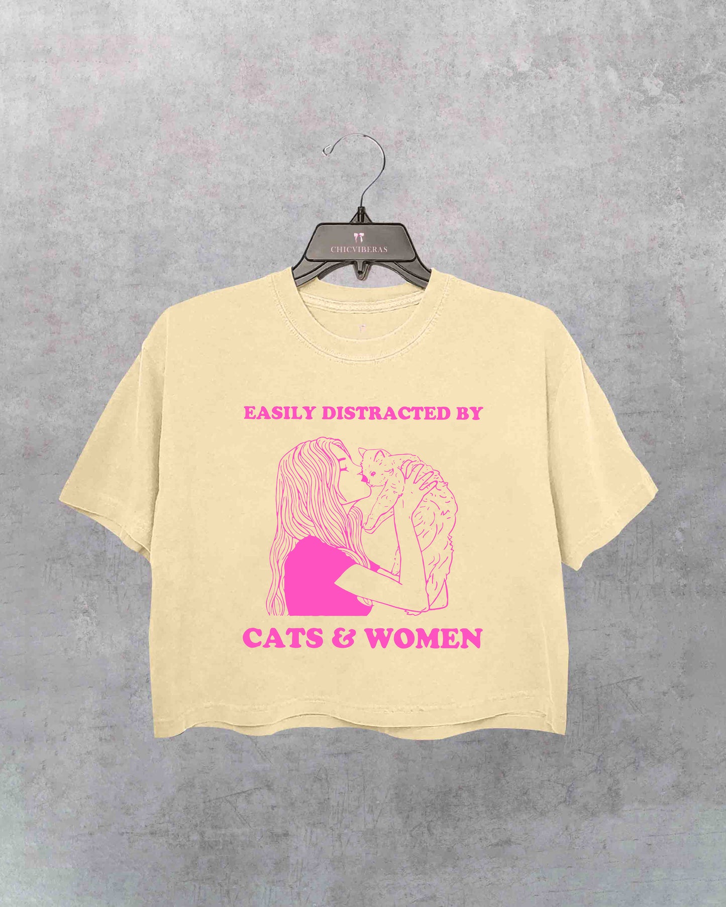 Easily Distracted By Cats And Women Crop Shirt