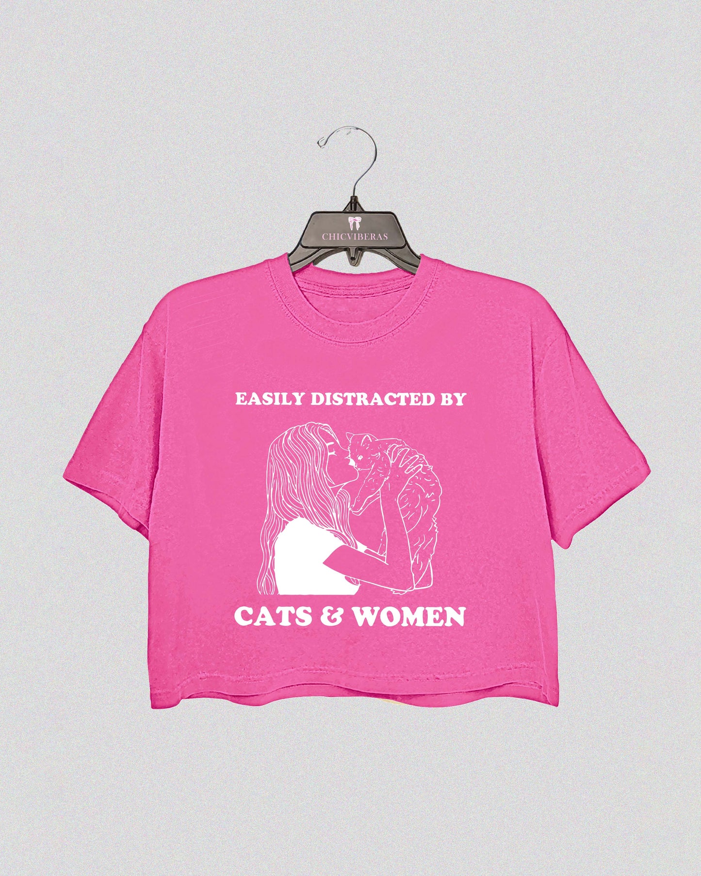 Easily Distracted By Cats And Women Crop Shirt