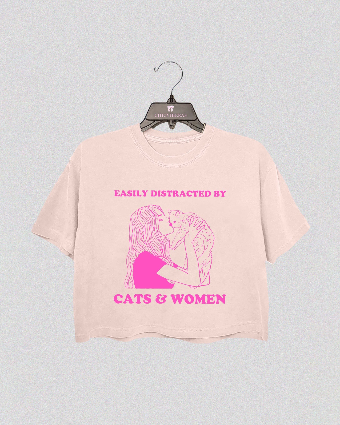 Easily Distracted By Cats And Women Crop Shirt