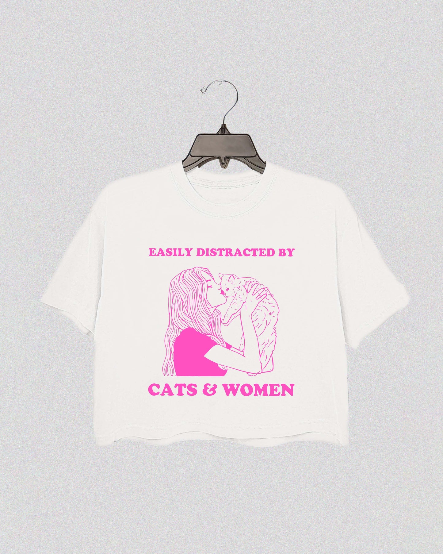 Easily Distracted By Cats And Women Crop Shirt