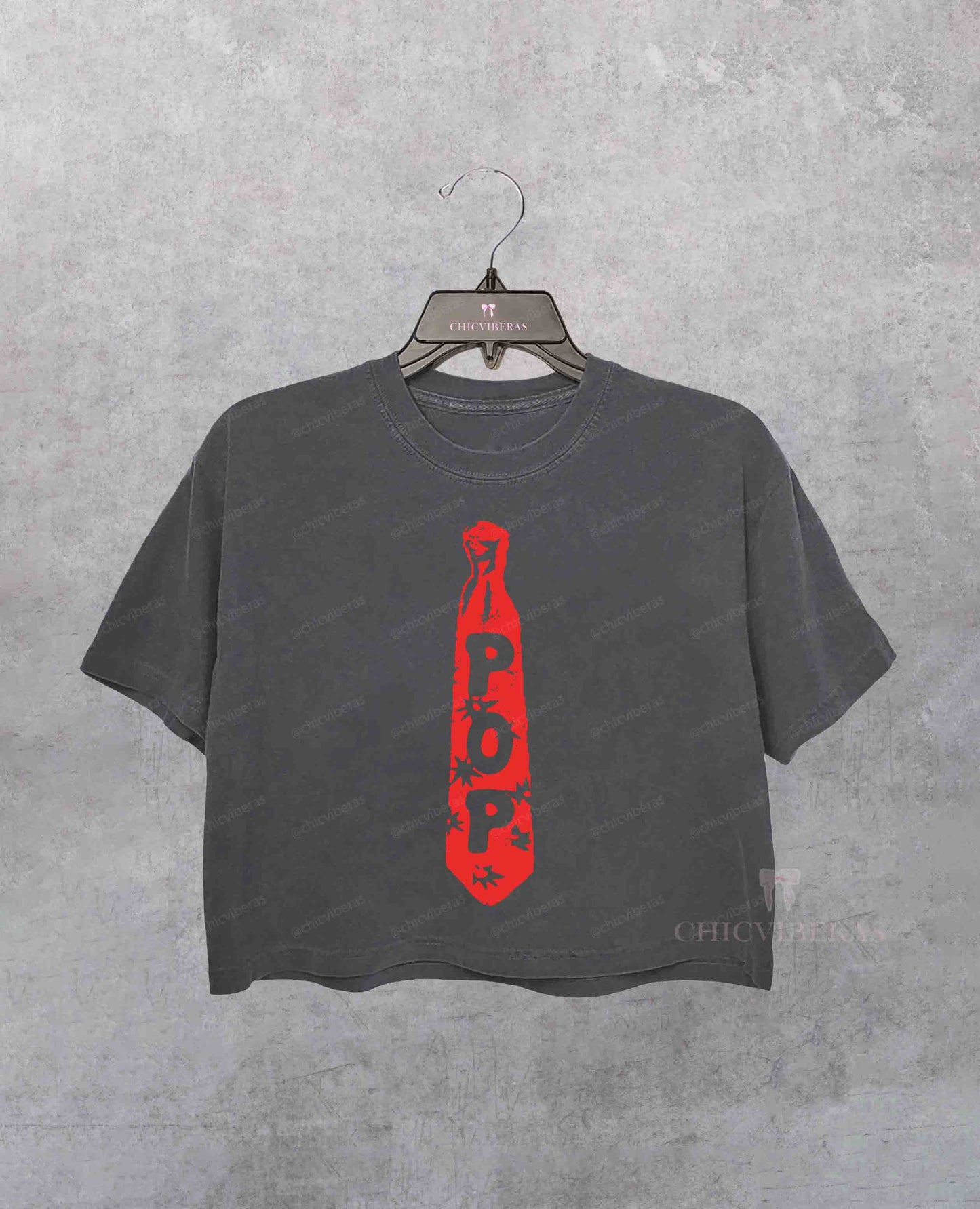 Pop Tie HS Kiss All The Time Disco Occasionally Crop Shirt