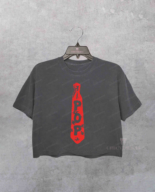 Pop Tie HS Kiss All The Time Disco Occasionally Crop Shirt