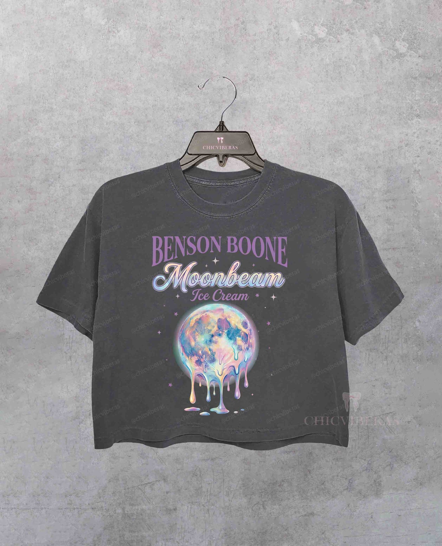 Benson Moonbeam Ice Cream Retro Galaxy Crop Shirt