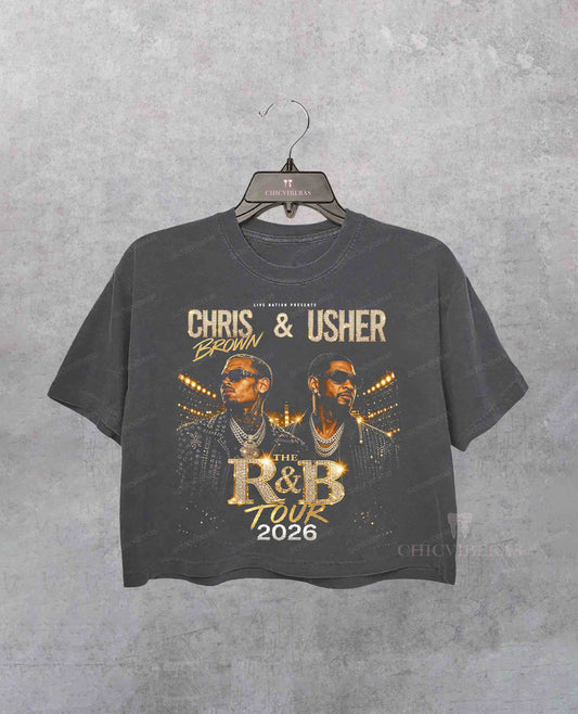 Chris Brown Usher R&B Tour 2026 Crop Shirt