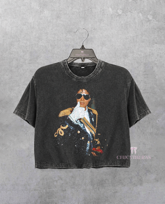 King of Pop Vintage 90's Michael Jackson Crop Shirt