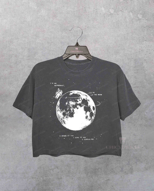 I Stare At You I Sing To You I Circle You Orbiter NK Crop Shirt