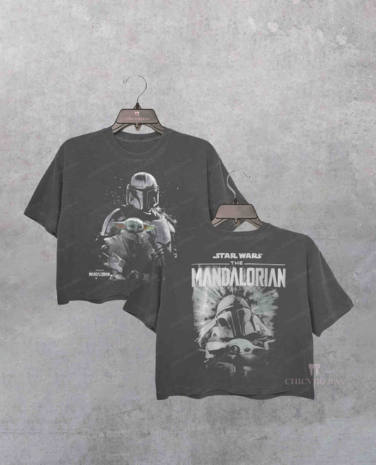 Mandalorian 2 Sided  Star Wars Crop Shirt