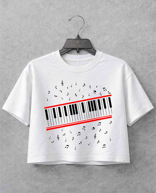 Michael Jackson Beat It Piano Keys Crop Shirt